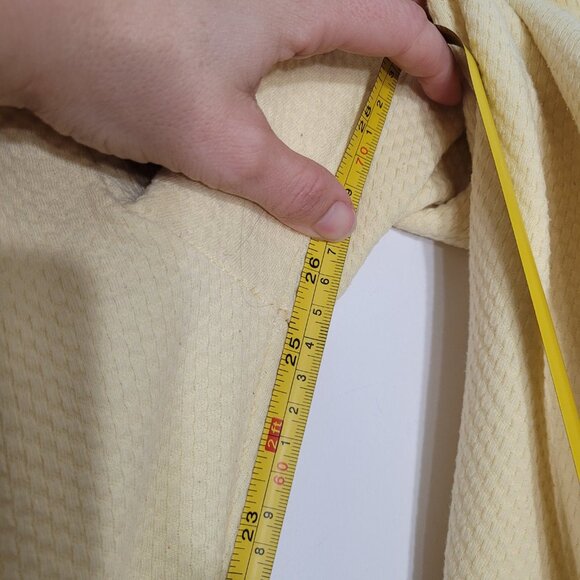 Vintage Midyat Soft Yellow 90s Thermal Texture Y2K Matching Set Short Sleeve - Picture 13 of 14